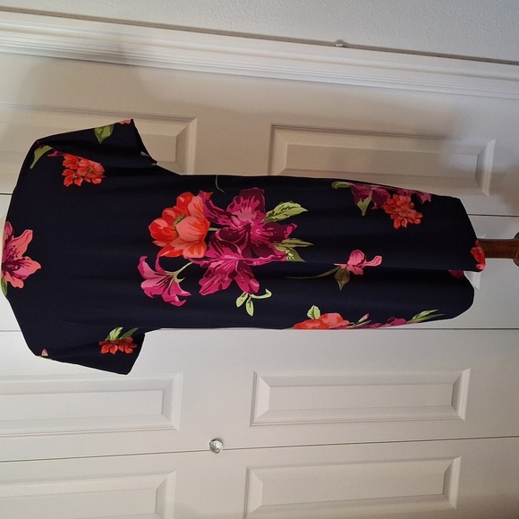 Floral Print Navy Midi Dress - Picture 5 of 6